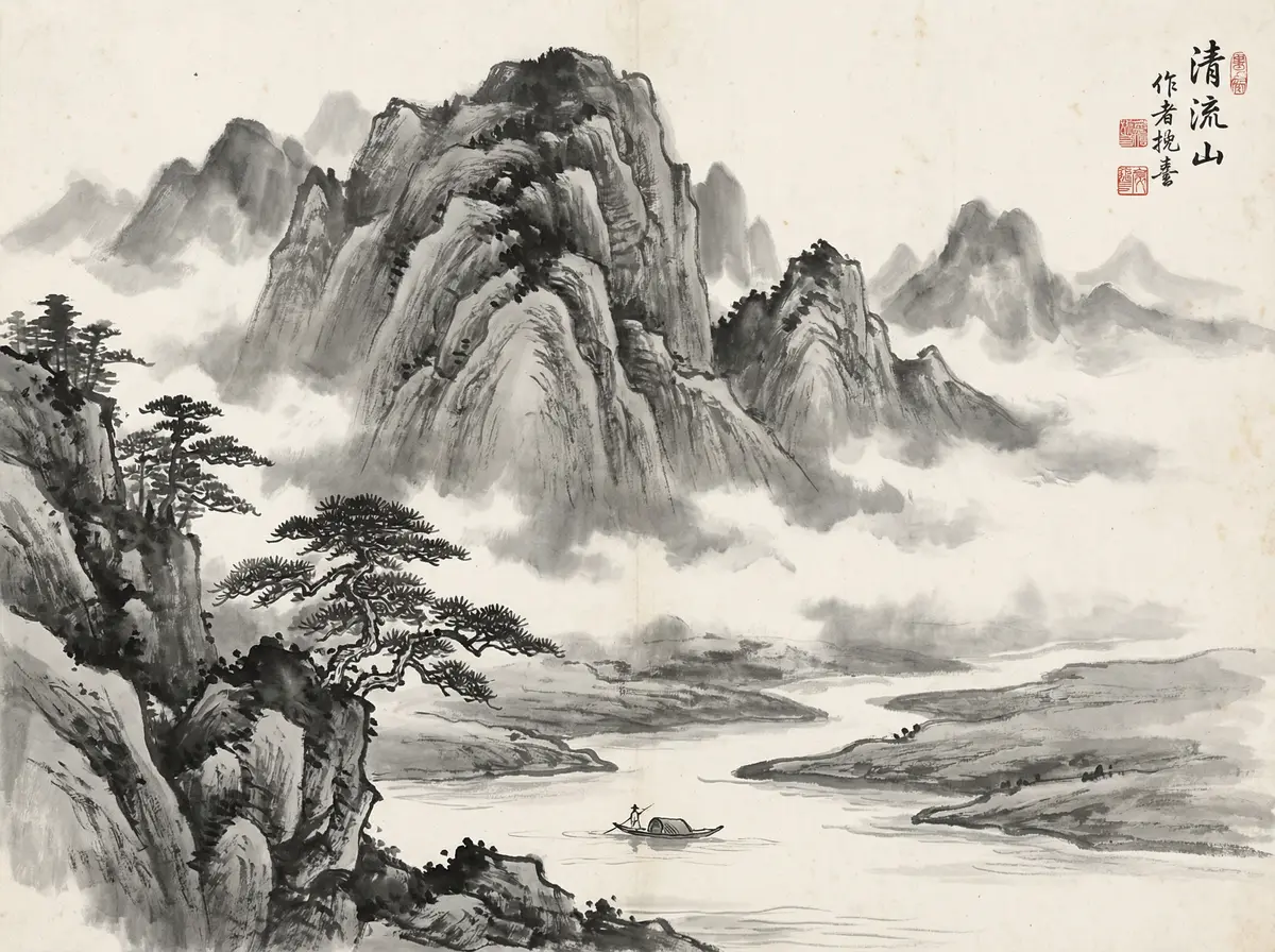 澳门太阳城水墨山水画展示留白美学