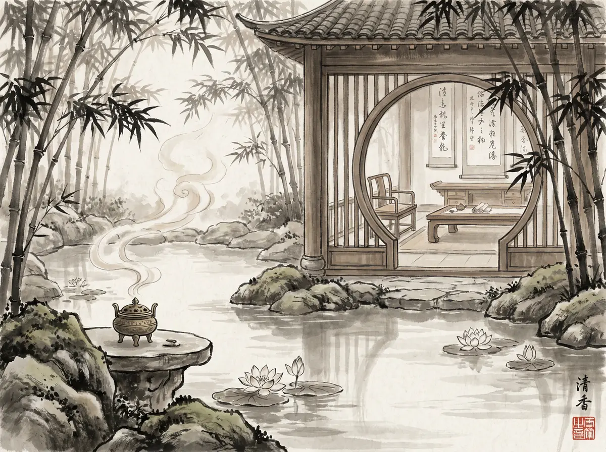 澳门太阳城水墨养生阁温泉池与竹林环绕的东方水疗中心